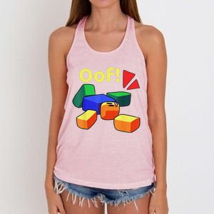 OOF! Funny Blox Noob Gamer Gifts For Gamers Women's Knotted Racerback Tank