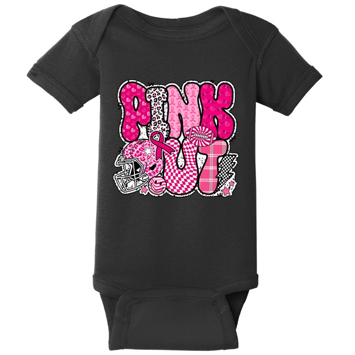 Out Football Breast Cancer Awareness Baby Bodysuit