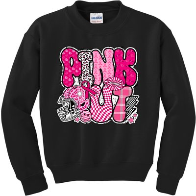 Out Football Breast Cancer Awareness Kids Sweatshirt