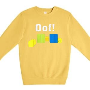 OOF! Funny Blox Noob Gamer Gifts For Gamers Premium Crewneck Sweatshirt