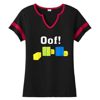 OOF! Funny Blox Noob Gamer Gifts For Gamers Ladies Halftime Notch Neck Tee