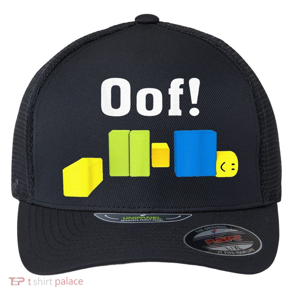 OOF! Funny Blox Noob Gamer Gifts For Gamers Flexfit Unipanel Trucker Cap
