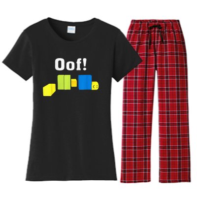 OOF! Funny Blox Noob Gamer Gifts For Gamers Women's Flannel Pajama Set