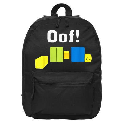 OOF! Funny Blox Noob Gamer Gifts For Gamers 16 in Basic Backpack