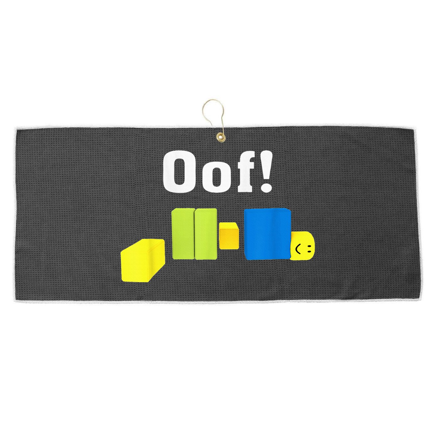 OOF! Funny Blox Noob Gamer Gifts For Gamers Large Microfiber Waffle Golf Towel