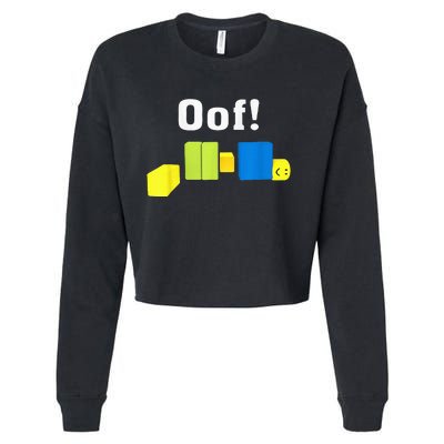 OOF! Funny Blox Noob Gamer Gifts For Gamers Cropped Pullover Crew