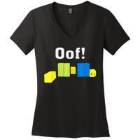 OOF! Funny Blox Noob Gamer Gifts For Gamers Women's V-Neck T-Shirt