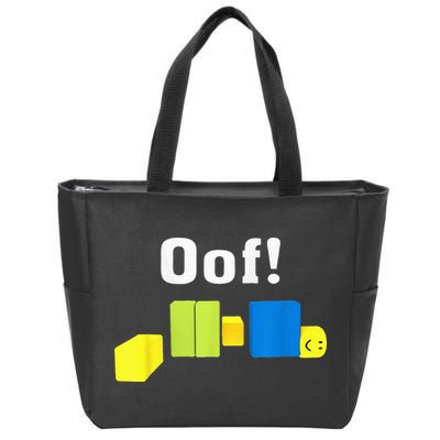 OOF! Funny Blox Noob Gamer Gifts For Gamers Zip Tote Bag