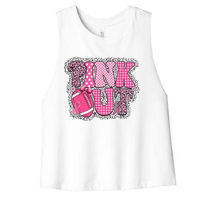 Out Football Breast Cancer Awareness Women's Racerback Cropped Tank