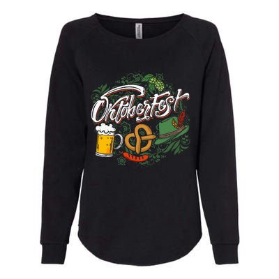 Oktoberfest Funny Beer Hat Pretzel And Edelweiss Womens California Wash Sweatshirt