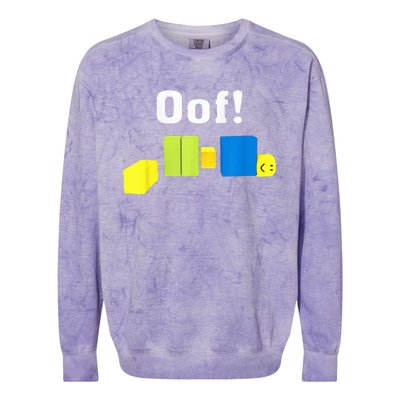 OOF! Funny Blox Noob Gamer Gifts For Gamers Colorblast Crewneck Sweatshirt