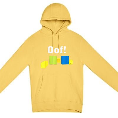 OOF! Funny Blox Noob Gamer Gifts For Gamers Premium Pullover Hoodie