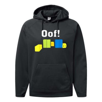 OOF! Funny Blox Noob Gamer Gifts For Gamers Performance Fleece Hoodie