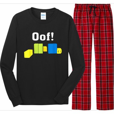 OOF! Funny Blox Noob Gamer Gifts For Gamers Long Sleeve Pajama Set