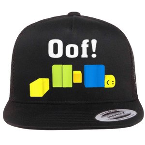 OOF! Funny Blox Noob Gamer Gifts For Gamers Flat Bill Trucker Hat