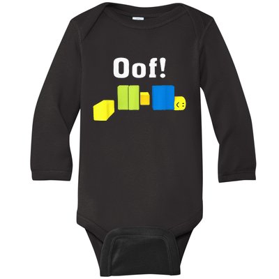 OOF! Funny Blox Noob Gamer Gifts For Gamers Baby Long Sleeve Bodysuit