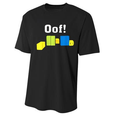 OOF! Funny Blox Noob Gamer Gifts For Gamers Performance Sprint T-Shirt