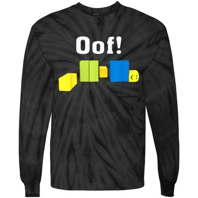 OOF! Funny Blox Noob Gamer Gifts For Gamers Tie-Dye Long Sleeve Shirt