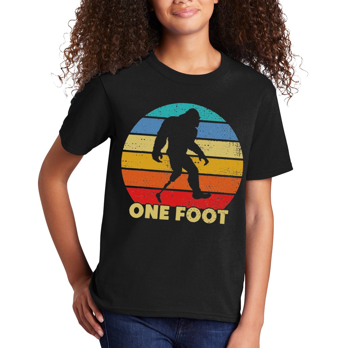 One Foot Bigfoot Prosthetics Amputated Disability Kids T-Shirt