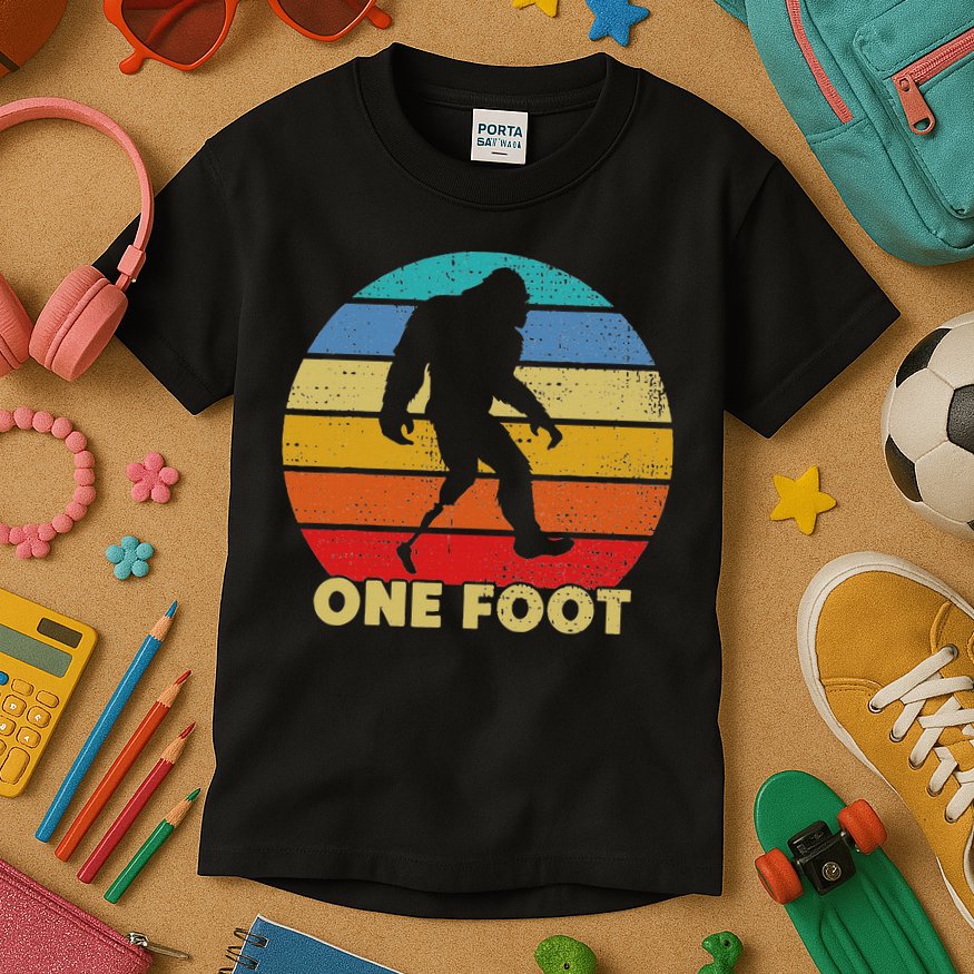 One Foot Bigfoot Prosthetics Amputated Disability Kids T-Shirt