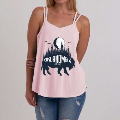 Oklahoma Funny Bison Buffalo Home State Women's Strappy Tank