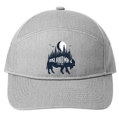 Oklahoma Funny Bison Buffalo Home State 7-Panel Snapback Hat