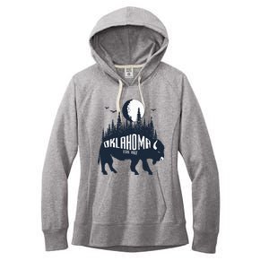 Oklahoma Funny Bison Buffalo Home State Women's Fleece Hoodie