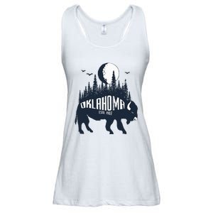 Oklahoma Funny Bison Buffalo Home State Ladies Essential Flowy Tank