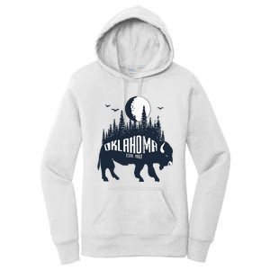 Oklahoma Funny Bison Buffalo Home State Women's Pullover Hoodie