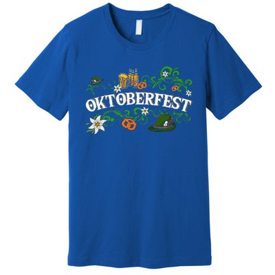 Oktoberfest Funny Beer Hat Pretzel And Edelweiss Premium T-Shirt