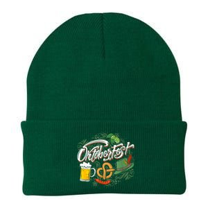 Oktoberfest Funny Beer Hat Pretzel And Edelweiss Knit Cap Winter Beanie