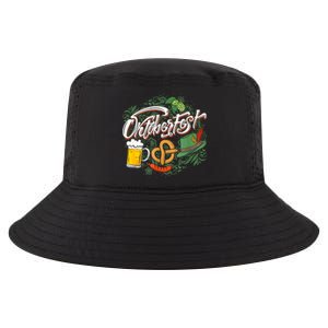 Oktoberfest Funny Beer Hat Pretzel And Edelweiss Cool Comfort Performance Bucket Hat