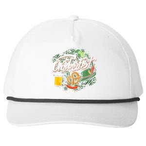 Oktoberfest Funny Beer Hat Pretzel And Edelweiss Snapback Five-Panel Rope Hat