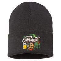 Oktoberfest Funny Beer Hat Pretzel And Edelweiss Sustainable Knit Beanie