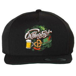 Oktoberfest Funny Beer Hat Pretzel And Edelweiss Wool Snapback Cap