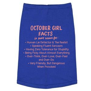 October Facts Birthday Funny Gift Born Libra Or Scorpio Gift Doggie Tank