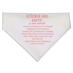 October Facts Birthday Funny Gift Born Libra Or Scorpio Gift USA-Made Doggie Bandana