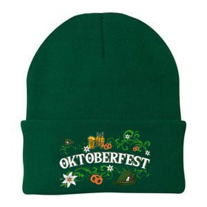 Oktoberfest Funny Beer Hat Pretzel And Edelweiss Knit Cap Winter Beanie