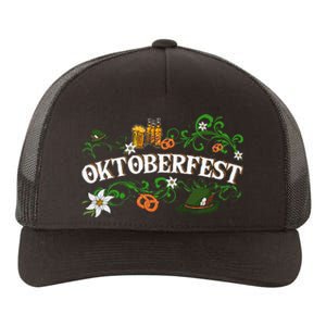 Oktoberfest Funny Beer Hat Pretzel And Edelweiss Yupoong Adult 5-Panel Trucker Hat