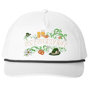 Oktoberfest Funny Beer Hat Pretzel And Edelweiss Snapback Five-Panel Rope Hat