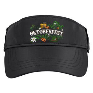 Oktoberfest Funny Beer Hat Pretzel And Edelweiss Adult Drive Performance Visor