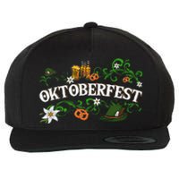 Oktoberfest Funny Beer Hat Pretzel And Edelweiss Wool Snapback Cap