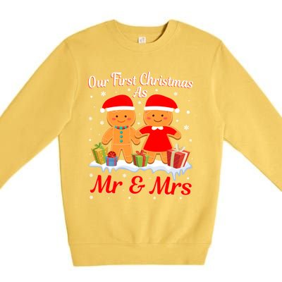 Our First Christmas As Mr And Mrs New Couple Christmas Meaningful Gift Premium Crewneck Sweatshirt