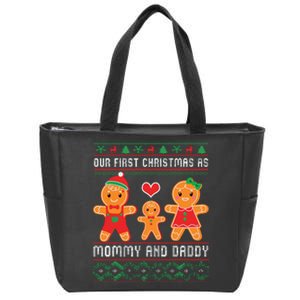 Our First Christmas As Mommy And Daddy Matching Family Zip Tote Bag