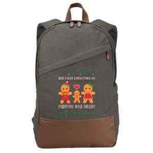 Our First Christmas As Mommy And Daddy Matching Family Cotton Canvas Backpack