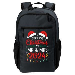 Our First Christmas As Mr And Mrs Newlyweds Couples Pajamas Daily Commute Backpack