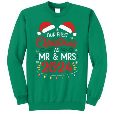 Our First Christmas As Mr And Mrs Newlyweds Couples Pajamas Sweatshirt