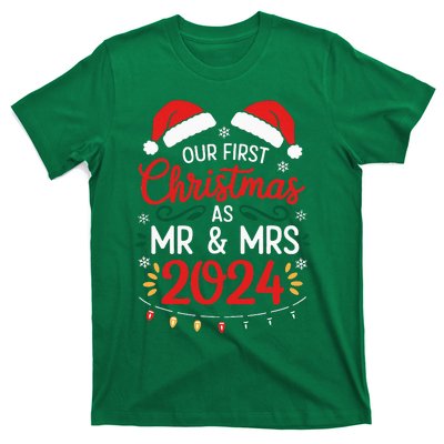 Our First Christmas As Mr And Mrs Newlyweds Couples Pajamas T-Shirt