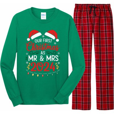 Our First Christmas As Mr And Mrs Newlyweds Couples Pajamas Long Sleeve Pajama Set