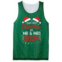 Our First Christmas As Mr And Mrs Newlyweds Couples Pajamas Mesh Reversible Basketball Jersey Tank